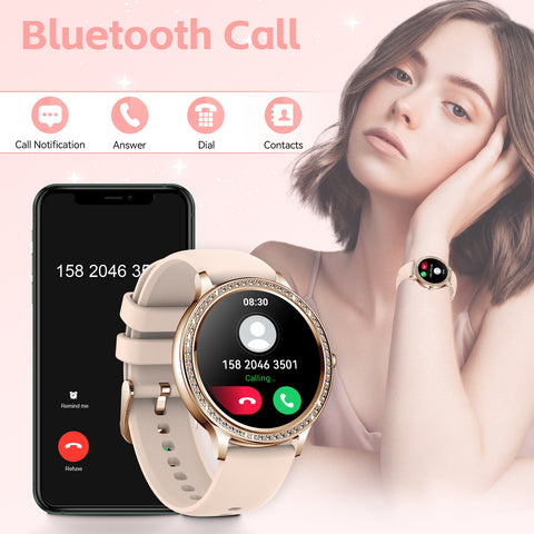 EIGIIS Smart Watches for Women Fashionable Look Ladies Smart Watch with Bluetooth Calls Heart Rate Sleep Monitor Fitness Trackers Watch with Step Counter Message Reminder for iOS Android EIGIIS Smart Watches for Women Fashionable Look Ladies Smart Watch with Bluetooth Calls Heart Rate Sleep Monitor Fitness Trackers Watch with Step Counter Message Reminder for iOS Android