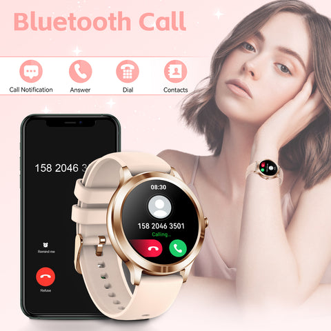 EIGIIS Smart Watches for Women Fashionable Look Ladies Smart Watch with Bluetooth Calls Heart Rate Sleep Monitor Fitness Trackers Watch with Step Counter Message Reminder for iOS Android EIGIIS Smart Watches for Women Fashionable Look Ladies Smart Watch with Bluetooth Calls Heart Rate Sleep Monitor Fitness Trackers Watch with Step Counter Message Reminder for iOS Android