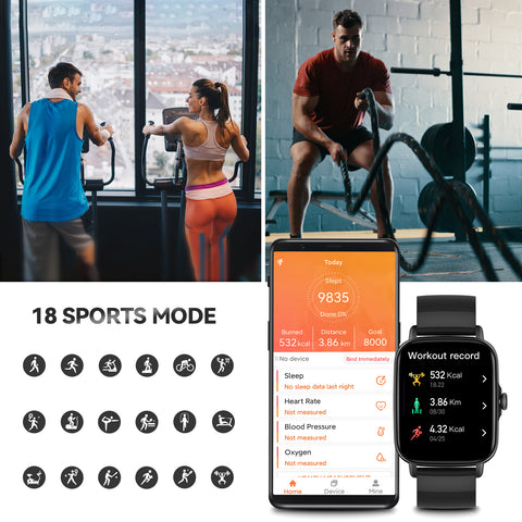 EIGIIS Smart Watch for Men Women, 1.69" HD Bluetooth Phone Watch(Make/Answer Call) for iPhone Android IP67 Waterproof Fitness Watch with Heart Rate Sleep Monitor Activity Tracker with Pedometer EIGIIS Smart Watch for Men Women, 1.69" HD Bluetooth Phone Watch(Make/Answer Call) for iPhone Android IP67 Waterproof Fitness Watch with Heart Rate Sleep Monitor Activity Tracker with Pedometer