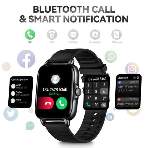 EIGIIS Smart Watch for Men Women, 1.69" HD Bluetooth Phone Watch(Make/Answer Call) for iPhone Android IP67 Waterproof Fitness Watch with Heart Rate Sleep Monitor Activity Tracker with Pedometer EIGIIS Smart Watch for Men Women, 1.69" HD Bluetooth Phone Watch(Make/Answer Call) for iPhone Android IP67 Waterproof Fitness Watch with Heart Rate Sleep Monitor Activity Tracker with Pedometer