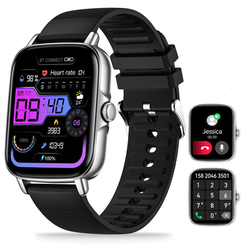 EIGIIS Smart Watch for Men Women, 1.69" HD Bluetooth Phone Watch(Make/Answer Call) for iPhone Android IP67 Waterproof Fitness Watch with Heart Rate Sleep Monitor Activity Tracker with Pedometer EIGIIS Smart Watch for Men Women, 1.69" HD Bluetooth Phone Watch(Make/Answer Call) for iPhone Android IP67 Waterproof Fitness Watch with Heart Rate Sleep Monitor Activity Tracker with Pedometer