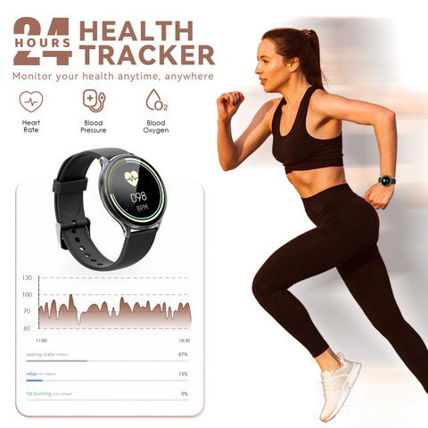 EIGIIS Smart Watch for Women, Fashionable Fitness Watch with Calorie Temperature Monitor Female Health Monitor Lady Sports Watch with 24 Sports Modes Activity Trackers Watch for iOS Android Phone EIGIIS Smart Watch for Women, Fashionable Fitness Watch with Calorie Temperature Monitor Female Health Monitor Lady Sports Watch with 24 Sports Modes Activity Trackers Watch for iOS Android Phone