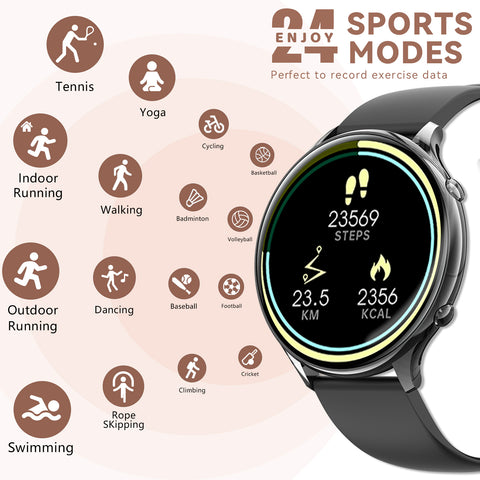 EIGIIS Smart Watch for Women, Fashionable Fitness Watch with Calorie Temperature Monitor Female Health Monitor Lady Sports Watch with 24 Sports Modes Activity Trackers Watch for iOS Android Phone EIGIIS Smart Watch for Women, Fashionable Fitness Watch with Calorie Temperature Monitor Female Health Monitor Lady Sports Watch with 24 Sports Modes Activity Trackers Watch for iOS Android Phone