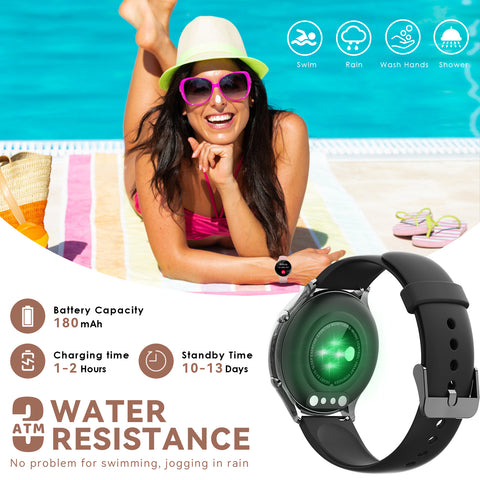 EIGIIS Smart Watch for Women, Fashionable Fitness Watch with Calorie Temperature Monitor Female Health Monitor Lady Sports Watch with 24 Sports Modes Activity Trackers Watch for iOS Android Phone EIGIIS Smart Watch for Women, Fashionable Fitness Watch with Calorie Temperature Monitor Female Health Monitor Lady Sports Watch with 24 Sports Modes Activity Trackers Watch for iOS Android Phone