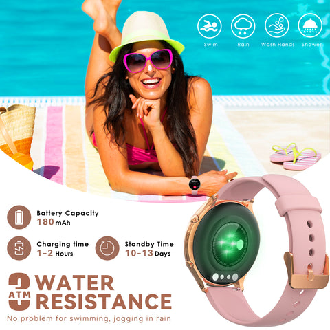 EIGIIS Smart Watch for Women, Fashionable Fitness Watch with Calorie Temperature Monitor Female Health Monitor Lady Sports Watch with 24 Sports Modes Activity Trackers Watch for iOS Android Phone EIGIIS Smart Watch for Women, Fashionable Fitness Watch with Calorie Temperature Monitor Female Health Monitor Lady Sports Watch with 24 Sports Modes Activity Trackers Watch for iOS Android Phone