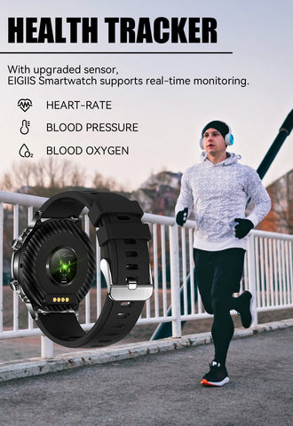 EIGIIS Smart Watch 1.32-inch High-Definition Full Touch for Men Women Fitness Tracker with Bluetooth Dial Call Fitness Watch with Sleep Monitor Step Counter Waterproof Smartwatch Compatible for Android iPhone