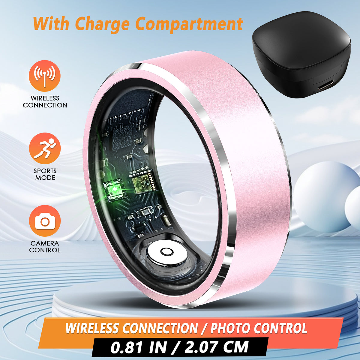 Explosive Smart Ring for Men and Women, Aluminium Alloy Craftsmanship, Support Manual Brush Video/Watch Book/Photo, Includes Multi-Sport Mode, Must for Exercise, Multiple Models and Colours to Choose From, One Hour Charge for Long Standby Time