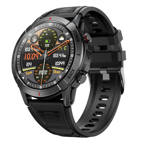 Military Smart Watches for Men with Bluetooth Call 1.43" AMOLED Always On Display Waterproof Rugged Outdoor Tactical Smartwatch with Heart Rate Blood Pressure Sleep Monitor Sports Fitness Watch