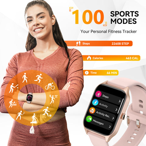 Smart Watch for Men Make/Answer Calls 1.95" HD Big Screen Smartwatch Compatible with iPhone Android Phones Waterproof Fitness Tracker 100+ Sports Modes Watch with Heart Rate Sleep Monitor Pedometer