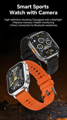 P60 Smart Watch with Black Case and Black Band: Features Camera and Video Recording, Built-in Flashlight, Bluetooth Headphone Connectivity for Music Playback—The Perfect Gift for Your Loved One