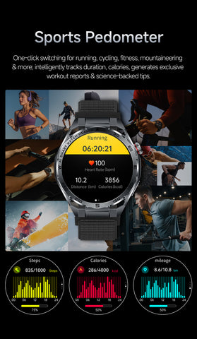 ET474 AI ECG Sports Smartwatch, Black Case with Black Band—Ideal for Running, Cycling, and Fitness   Suitable for Various Scenarios; the Perfect Gift for Loved Ones