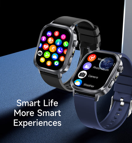 EIGIIS brand ET573 AI ECG Smart Health Management Watch, Black Case with Black Band: Flashlight, Bluetooth Calling, Pedometer/Calorie/Distance Tracking, Multiple Sports Modes, Alarm Clock, Weather Forecast