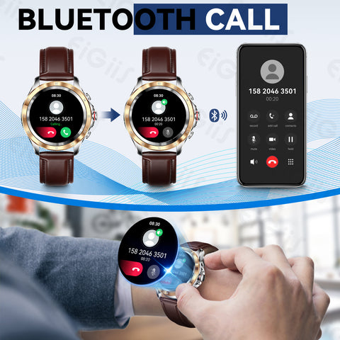 Smartwatch for Men Women with Bluetooth Calling 1.32” HD Step Counter Watch with Heart Rate Sleep Monitor Body Temperature Detection Pedometer Calories for iOS Android
