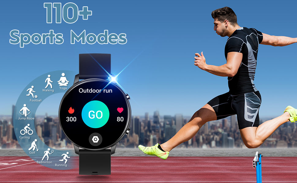 EIGIIS KE3 Smart Watch - Fitness Tracker, Heart Rate Monitor, Waterproof,  and Mo
