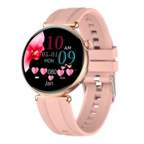 EIGIIS ET491 Smart ECG Health Management Sports Watch, Gold Case with Pink Strap