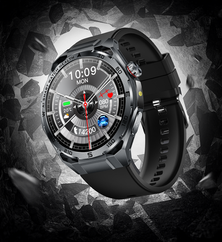 ET474 AI ECG Sports Smartwatch, Black Case with Black Band—Ideal for Running, Cycling, and Fitness   Suitable for Various Scenarios; the Perfect Gift for Loved Ones