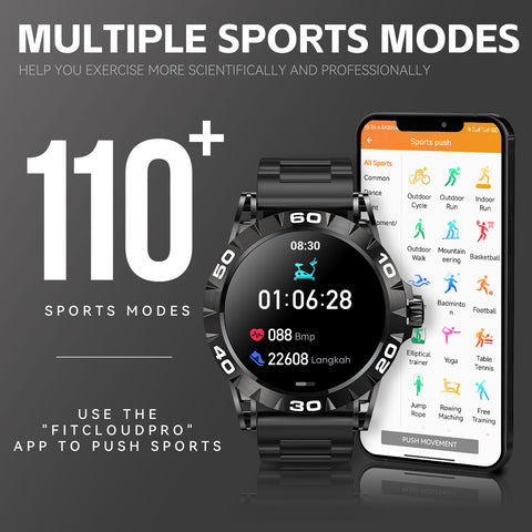 EIGIIS Smart Watch for Men (Answer/Make Call), 1.39 Inch HD Full Touch Smartwatch with Call Text Message Music Fitness Tracker Watch with Heart Rate Sleep Monitor Smartwatch for Android iOS