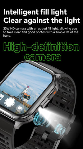 P60 Smart Watch with Black Case and Black Band: Features Camera and Video Recording, Built-in Flashlight, Bluetooth Headphone Connectivity for Music Playback—The Perfect Gift for Your Loved One