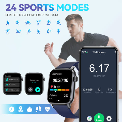 Smart Watch Men Women Sports Bluetooth Call Heart Rate   Description