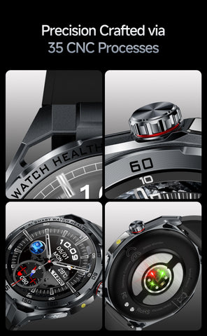 ET474 AI ECG Sports Smartwatch, Black Case with Black Band—Ideal for Running, Cycling, and Fitness   Suitable for Various Scenarios; the Perfect Gift for Loved Ones