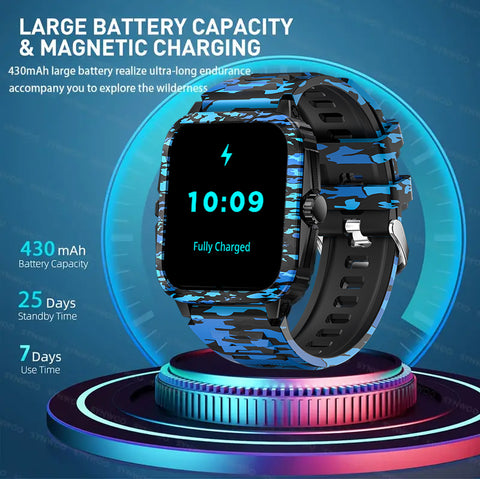 EIGIIS Waterproof Sports Smartwatch for Men Women, 1.96″ HD Screen, 430 mAh Battery, Exercise Logging (Steps, Distance, Calorie Count), Messages Computer Weather Sleep Logging, Smartwatch For Android iPhone, Fitness Watch