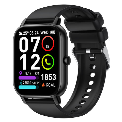 EIGIIS Smart Watch For Men 1.85-Inch HD Full Touch Screen Fitness Tracker, Supports Over 100 Sports Modes(Running, Cycling, Basketball) And Sedentary Reminder, Music Playback, Timer, Smartwatch Compatible With Android And IPhone Phones, Holiday Gift