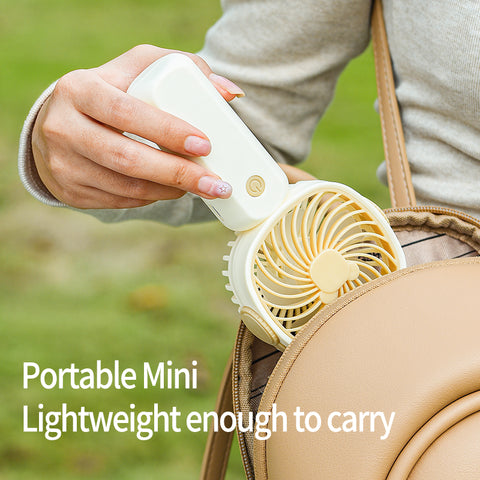 Multi Functional Usb Mobile Phone Stand With Handheld Fan, Cream Color Three Modes: Desktop Placement, Handheld, And Mobile Phone Stand