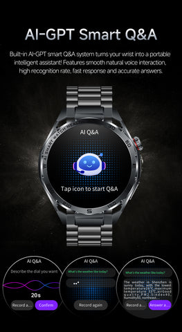 ET474 AI ECG Sports Smartwatch, Black Case with Black Band—Ideal for Running, Cycling, and Fitness   Suitable for Various Scenarios; the Perfect Gift for Loved Ones