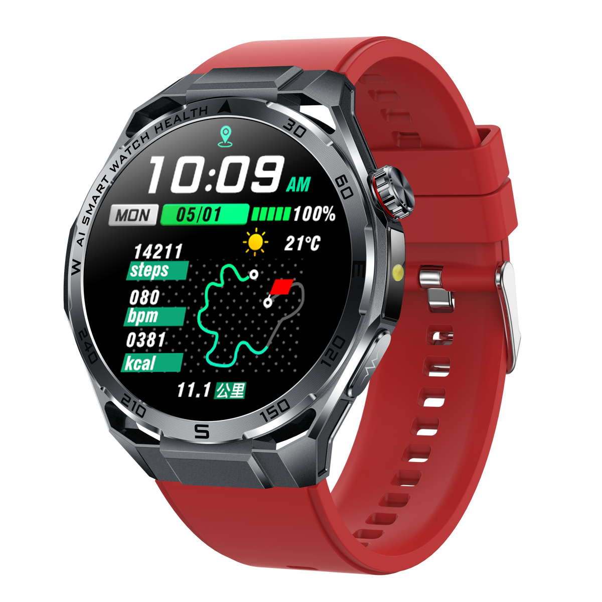 ET474 AI ECG Sports Smartwatch, Black Case with Black Band—Ideal for Running, Cycling, and Fitness   Suitable for Various Scenarios; the Perfect Gift for Loved Ones