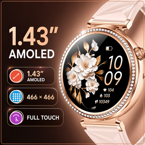 2 in 1 Smartwatch with TWS Wireless Earbuds 1.43 Inch AMOLED Display HD Touch Screen Wireless Call Outdoor Activity Fitness Tracker IP67 Waterproof Smart Watch for Men Women Gift Choice