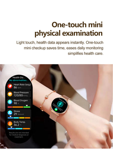 EIGIIS ET491 Smart ECG Health Management Sports Watch, Gold Case with Pink Strap