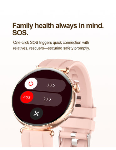 EIGIIS ET491 Smart ECG Health Management Sports Watch, Gold Case with Pink Strap