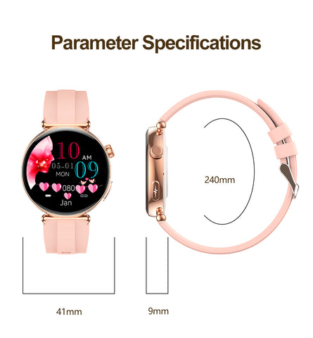 EIGIIS ET491 Smart ECG Health Management Sports Watch, Gold Case with Pink Strap