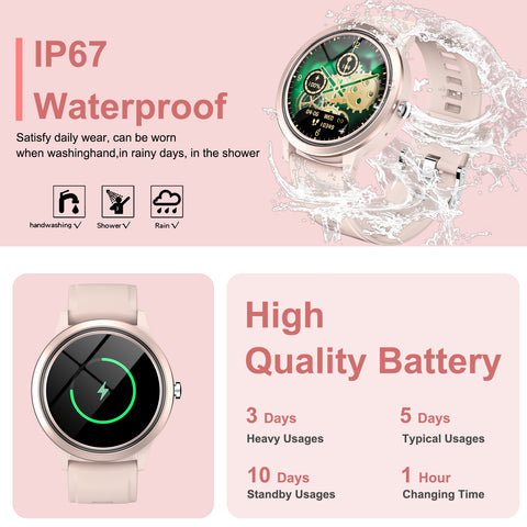 EIGIIS A60 Smart Watch(Dial/Answer Calls), 1.32’’ Sports Smartwatch for Men Women