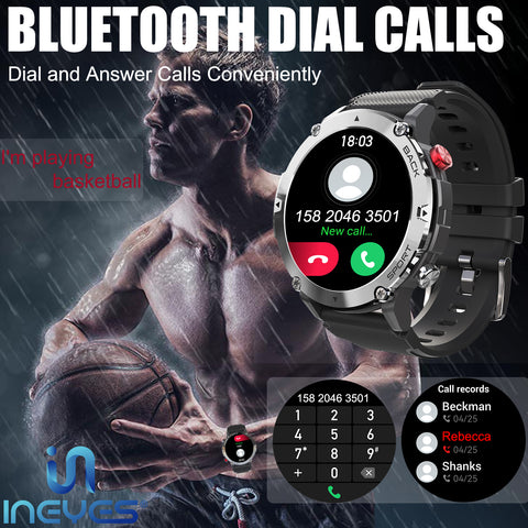EIGIIS Bluetooth Answer Call Smart Watch Men 1.32'' HD Screen Dial Call Heart Rate Monitor IP68 Waterproof Watches For Phone