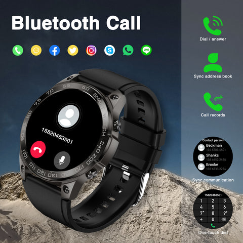 Smart Watch for Men 1.43 Inch AMOLED Always On Display Big Screen Smart Watch with Text and Call Fitness Watch with Heart Rate Blood Pressure Sleep Tracker Sport Smart Watch for iPhone Andorid Phones