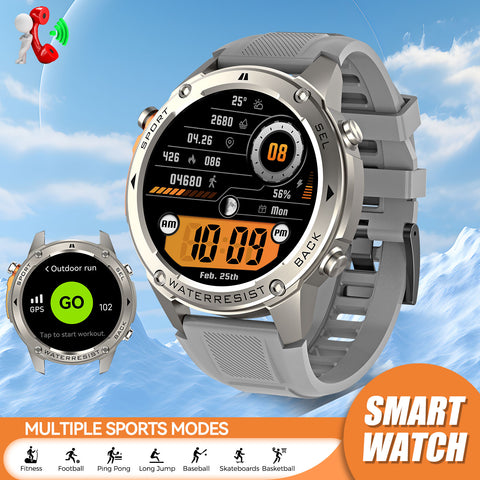 EIGIIS  Waterproof Smart Watch For Men With GPS Heart Rate, 1.43'' AMOLED Screen 170+ Sport Mode 500 mAh Big Battery, Outdoor Perfect Partner, Wireless Phone (Answer/Dial), Smart Watch For iPhone Android Phones, Cool Fashion Watch