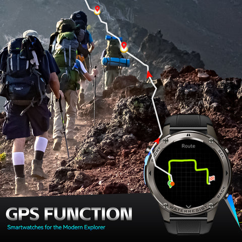 EIGIIS Best New GPS-Support Sport Smartwatch For Men, 170+ Outdoor Modes, 500 mAh Big Battery, 1.43 Inch AMOLED Screen, 6 Theme Styles, Massive Dials Free Change, Cool Wristwatch, Metal Shell, Smartwatch For Android iPhone Phones