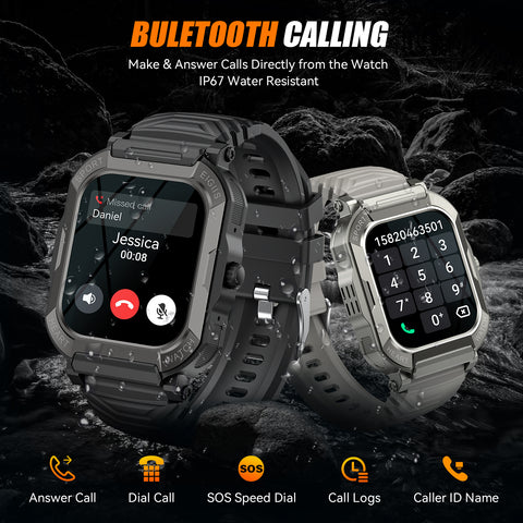 Men Outdoor Sports Smart Watch Bluetooth Call Waterproof