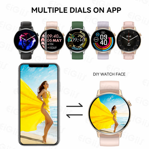 Smart Watch for Men Women Bluetooth Calling 1.32" HD Full Touch Screen Sports Smartwatch Compatible with iPhone Android Phone Waterproof Fitness Tracker Watch with Heart Rate Sleep Monitor Pedometer