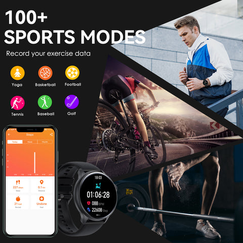 Smart Watch for Men Women (Answer/Make Calls) 1.43" AMOLED HD Screen Fitness Tracker Watch with Heart Rate Sleep Monitor Activity Tracker 100+ Sport Modes Step Counter Watch Smartwatch for iOS Android