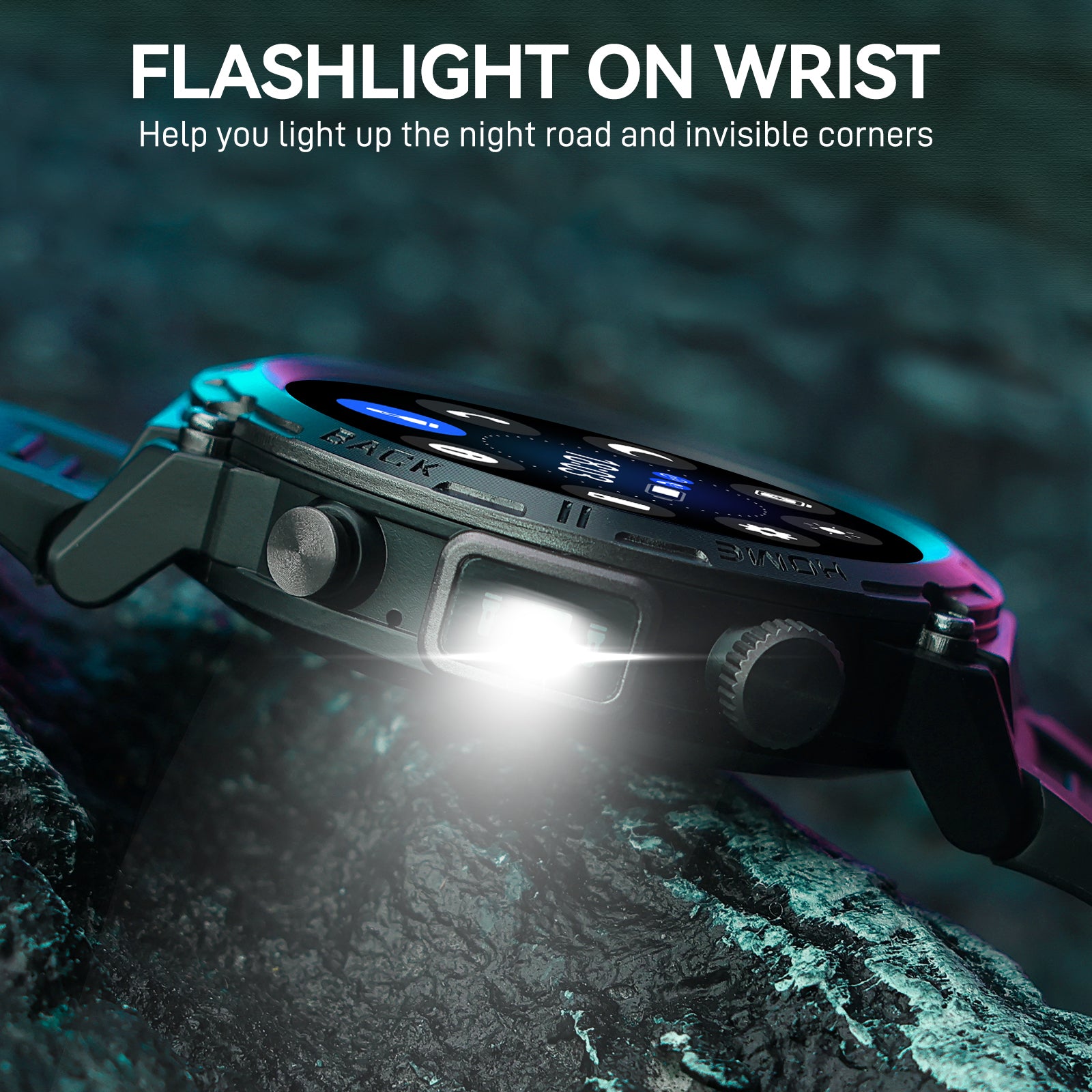 EIGIIS KE3 Military Smart Watch for Men with LED Flashlight User Guide