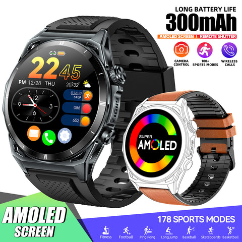 EIGIIS KE6 Men's Smart Watch With Built-In Up To 178 Sports Modes, Supports 4 Types Of Sports Recognition (Walking, Cycling, Running, Elliptical Machine), Sportswatch Can Wireless Calling, Compatible With Android And IPhone Phones, Holiday Gif