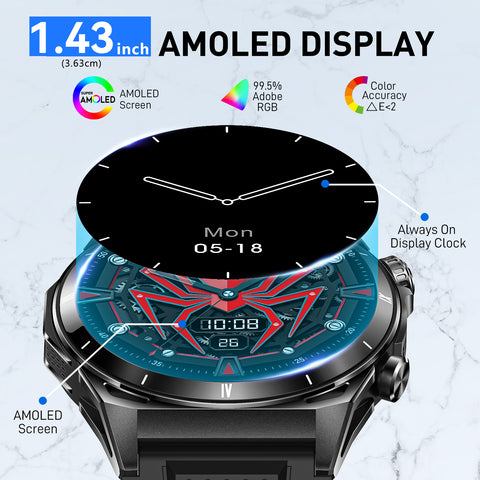 EIGIIS KE6 Men's Smart Watch With Built-In Up To 178 Sports Modes, Supports 4 Types Of Sports Recognition (Walking, Cycling, Running, Elliptical Machine), Sportswatch Can Wireless Calling, Compatible With Android And IPhone Phones, Holiday Gif