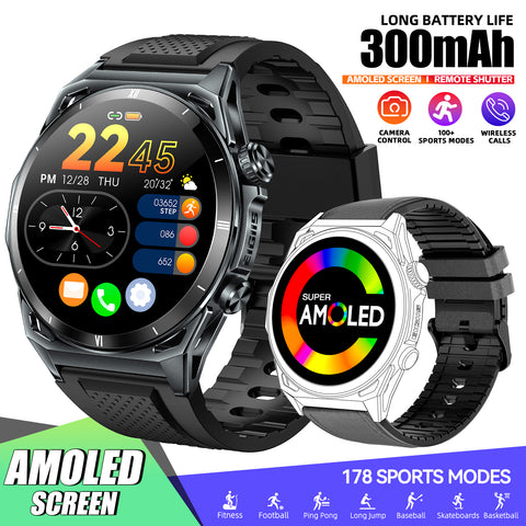 EIGIIS KE6 Men's Smart Watch With Built-In Up To 178 Sports Modes, Supports 4 Types Of Sports Recognition (Walking, Cycling, Running, Elliptical Machine), Sportswatch Can Wireless Calling, Compatible With Android And IPhone Phones, Holiday Gif