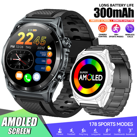 EIGIIS KE6 Men's Smart Watch With Built-In Up To 178 Sports Modes, Supports 4 Types Of Sports Recognition (Walking, Cycling, Running, Elliptical Machine), Sportswatch Can Wireless Calling, Compatible With Android And IPhone Phones, Holiday Gif