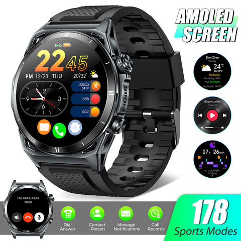 EIGIIS KE6 Men's Smart Watch With Built-In Up To 178 Sports Modes, Supports 4 Types Of Sports Recognition (Walking, Cycling, Running, Elliptical Machine), Sportswatch Can Wireless Calling, Compatible With Android And IPhone Phones, Holiday Gif