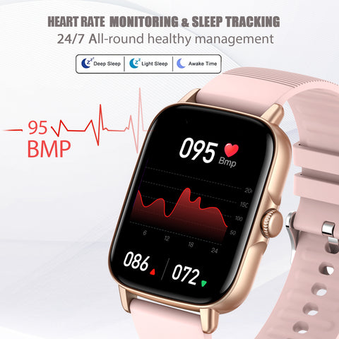 Smart Watch for Men Women 1.69" HD Bluetooth Phone Watch(Make/Answer Call) for iPhone Android IP67 Waterproof Fitness Watch with Heart Rate Sleep Monitor Activity Tracker with Pedometer