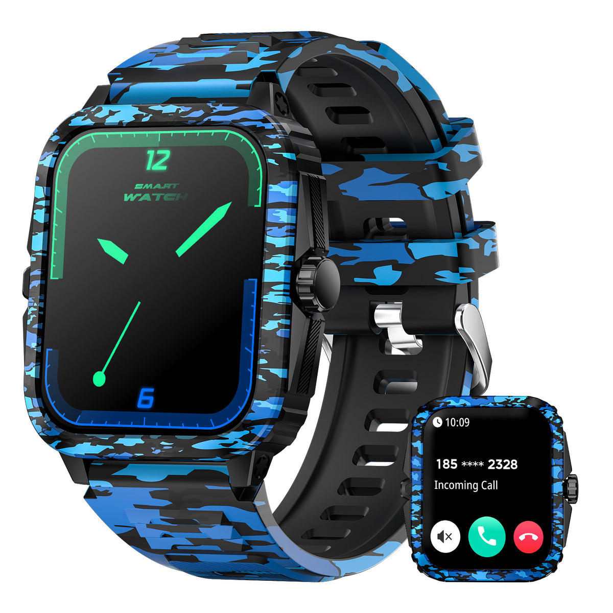 EIGIIS Waterproof Sports Smartwatch for Men Women, 1.96″ HD Screen, 430 mAh Battery, Exercise Logging (Steps, Distance, Calorie Count), Messages Computer Weather Sleep Logging, Smartwatch For Android iPhone, Fitness Watch