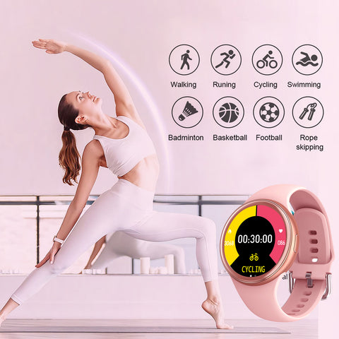 EIGIIS Smart Watch for Women, Fashionable Full Touch Screen Fitness Watch with Multi Sports Modes, Waterproof Animated Watch Face Activity Trackers, Fitness Trackers with Heart Rate Monitor